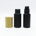 15ml frosted black roll on perfume bottle with wood cap RO-139S